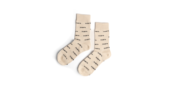 Toby’s Logo All Over Socks Beige